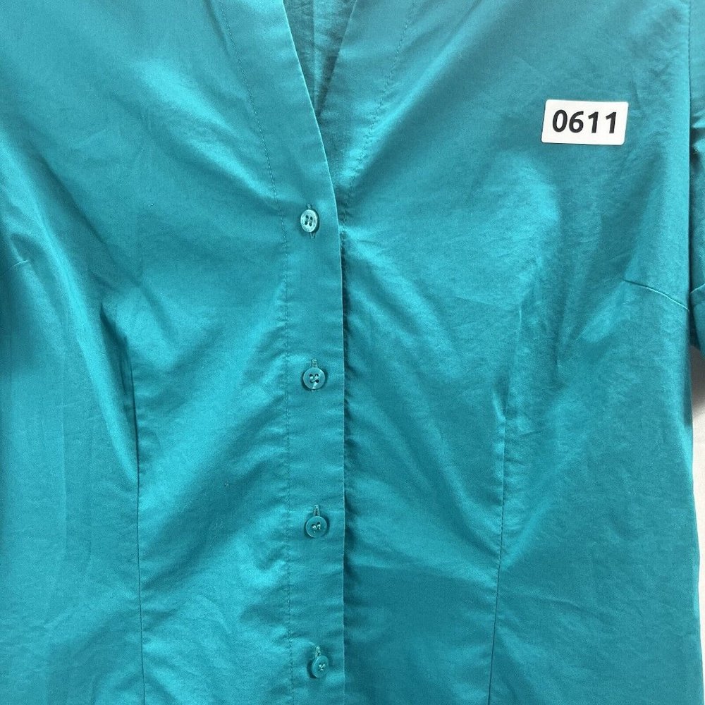 Worthington Shirt Womens Color Green Size MButton Up ShortSleeve Collared Casual - Picture 12 of 16